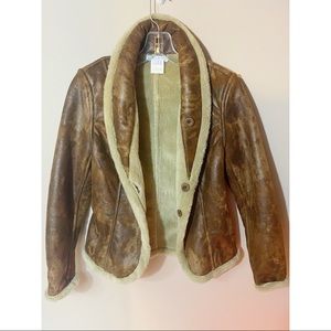 Audrey Talbot caramel shearling coat